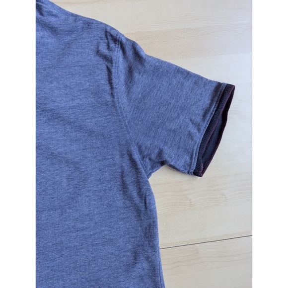 Denim And Flower Blue Polo w/ Pocket Quarter Button - Snug Large 42 - Picture 7 of 8